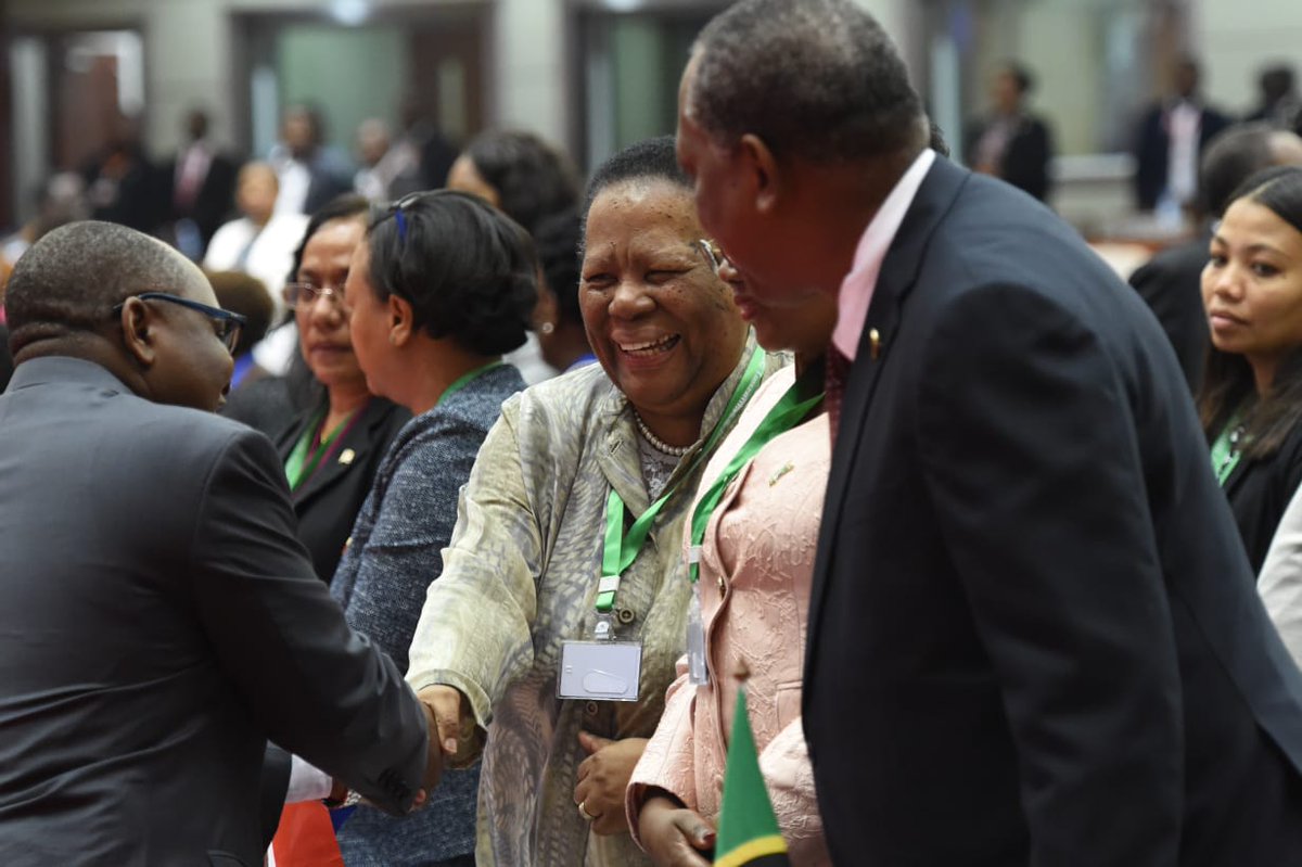 DIRCO_ZA's tweet photo. The International Relations and Cooperation Minister, @NalediPandor attending the 39th Ordinary Summit of @SADC_News Heads of State and for the handing over of SADC chairmanship, in Dar es Salaam, Tanzania @SAgovnews @UbuntuRadioZA https://t.co/bs62nkmVW8