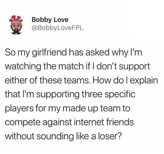 FootyHumour's tweet photo. Fantasy football problems 😂😂 https://t.co/bASl3WsgDo