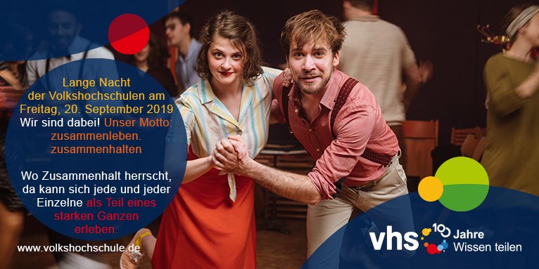 vhs_dachverband's tweet photo. Teil 3 unserer Social Media-Kampagne📱💻für die #LangeNacht am 20. September. Und so geht's: Twittert eins unserer Kampagnen-Bilder, die Ihr hier ➡️ https://t.co/AFHVnBVOeg findet und verwendet dabei die  Hashtags #LangeNacht #wissenteilen #100jahrevhs! https://t.co/TSXBdo3p9u