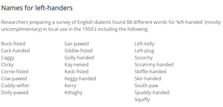 MrsAnnieWray's tweet photo. Just some of the names to describe me (and my fellow Sinistras) 🦹♂️🦹♀️🖤👿 Happy #LeftHandersDay
I particularly like "Scrammy-handed"
#LeftHandersDay2019 #childrenofthedevil #lefty
Via https://t.co/xe7X806QA0 https://t.co/TB0xxBLyBj