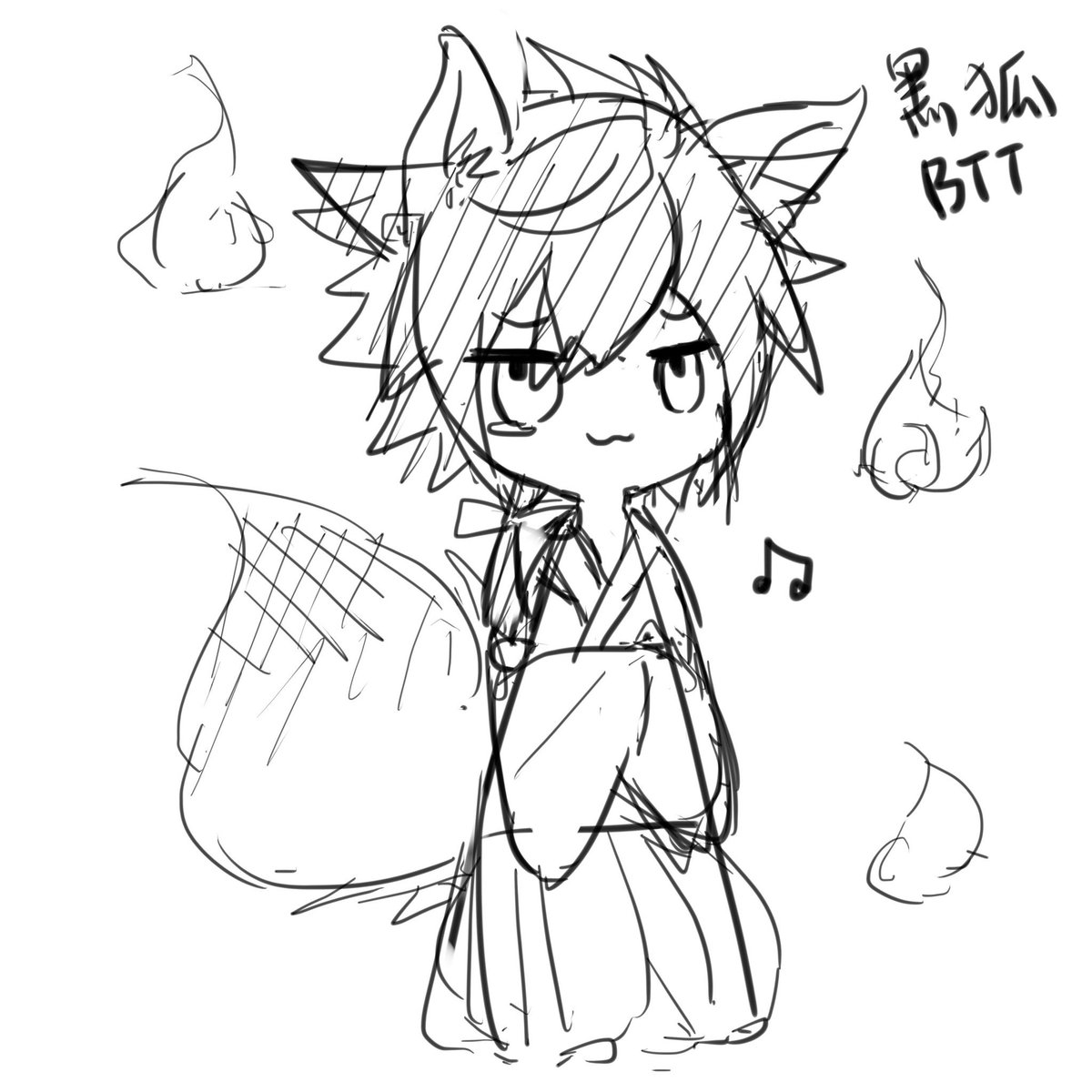 HBK0705's tweet photo. #Elsword
#BTTTT

私設的和風pa!
可惜沒時間畫完_(:3」∠❀)_

TT是神社的"神子"(=巫女)
(當然日本方面限制女性專有工作……)
任務是負責除妖&amp;淨化!
BTT是黑狐!
不知從何而來,擁有幻化成人的能力
雖然是妖卻無法被淨化,
而且時常在TT身邊打轉
未來也許有機會變成TT的式神在一旁幫♂忙!

(好長的設定… https://t.co/rx241WYJaR