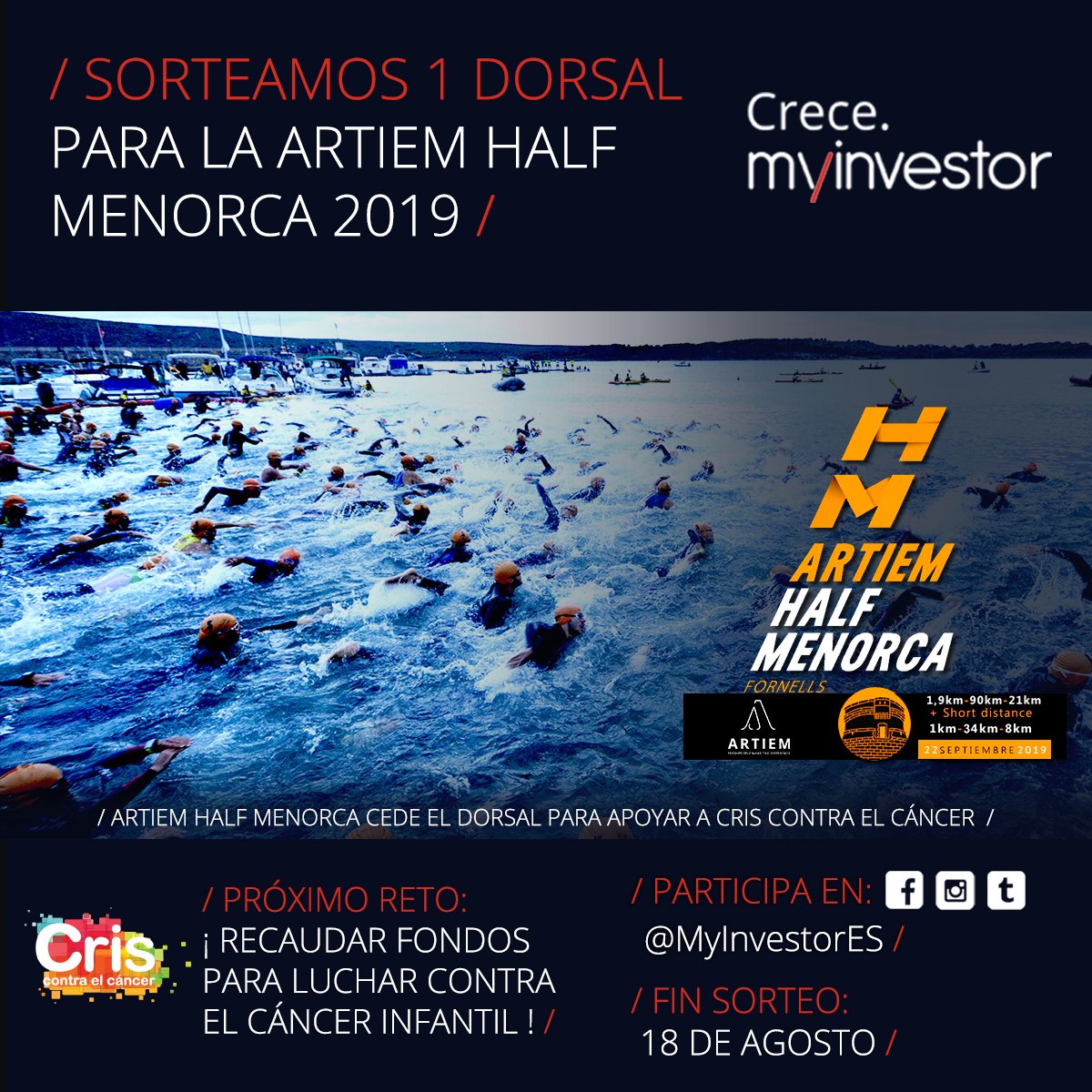 MyInvestorES's tweet photo. El @trimenorca 👏se une al reto solidario de #untriparacris para impulsar la investigación del cáncer infantil y SORTEA UN DORSAL entre quienes apoyen esta iniciativa.
¿Cómo funciona el #SORTEO ?
👉Comenta este tuit
👉Sigue a @criscancer y @MyInvestorES
 
¡Nos vemos en Menorca! https://t.co/dHsxQc0Qfl