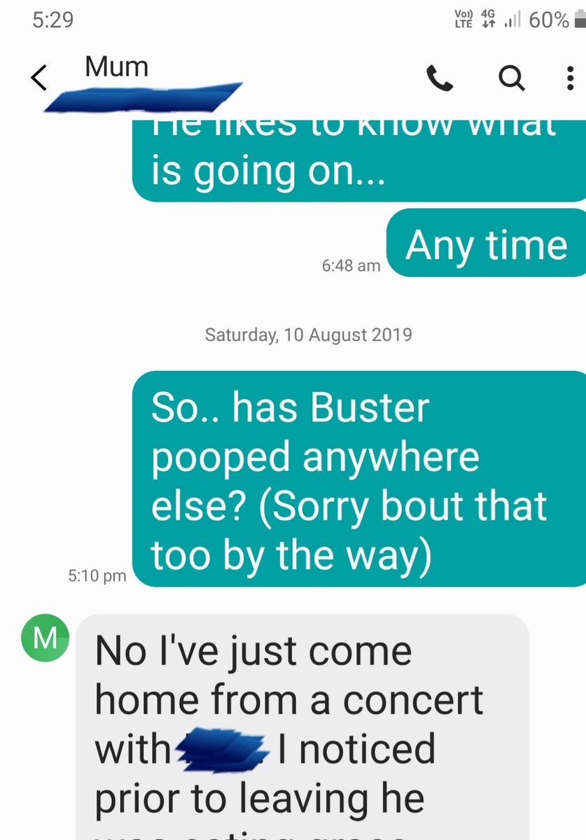 GemmaTognini's tweet photo. For those interested (lets face it, who isn't) Buster's weekend with Nonna didnt go so well...
Mum; do you think he's doing it in protest at you being away?
Me: Yes.
⬇️ #PoopProtest https://t.co/7Z4jqfXpk5