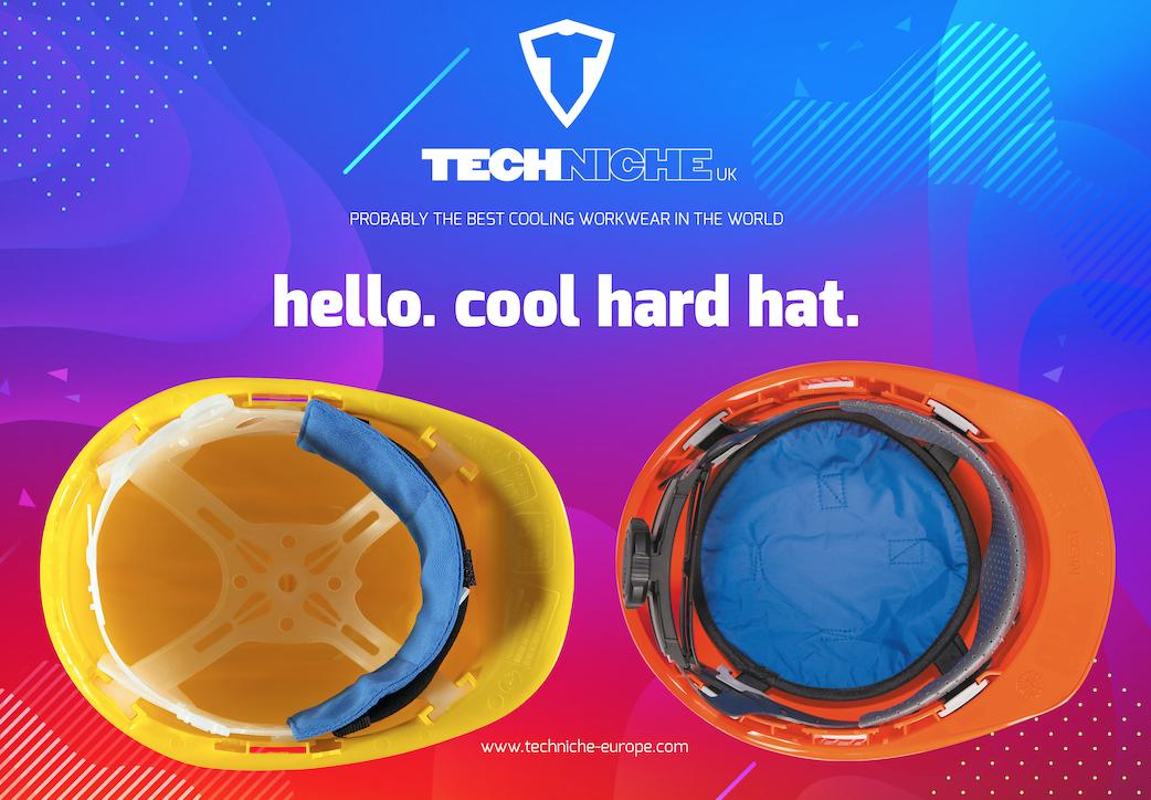 TechNicheEurope's tweet photo. Wearing a hard hat to work? Make sure you super charge it with HyperKewl Plus cooling apparel #coolingworkwear #beattheheat #heatstress #keepingyoucooler #hyperkewl #workwear #healthandsafety ๐Follow us here https://t.co/HsurPUjMfo