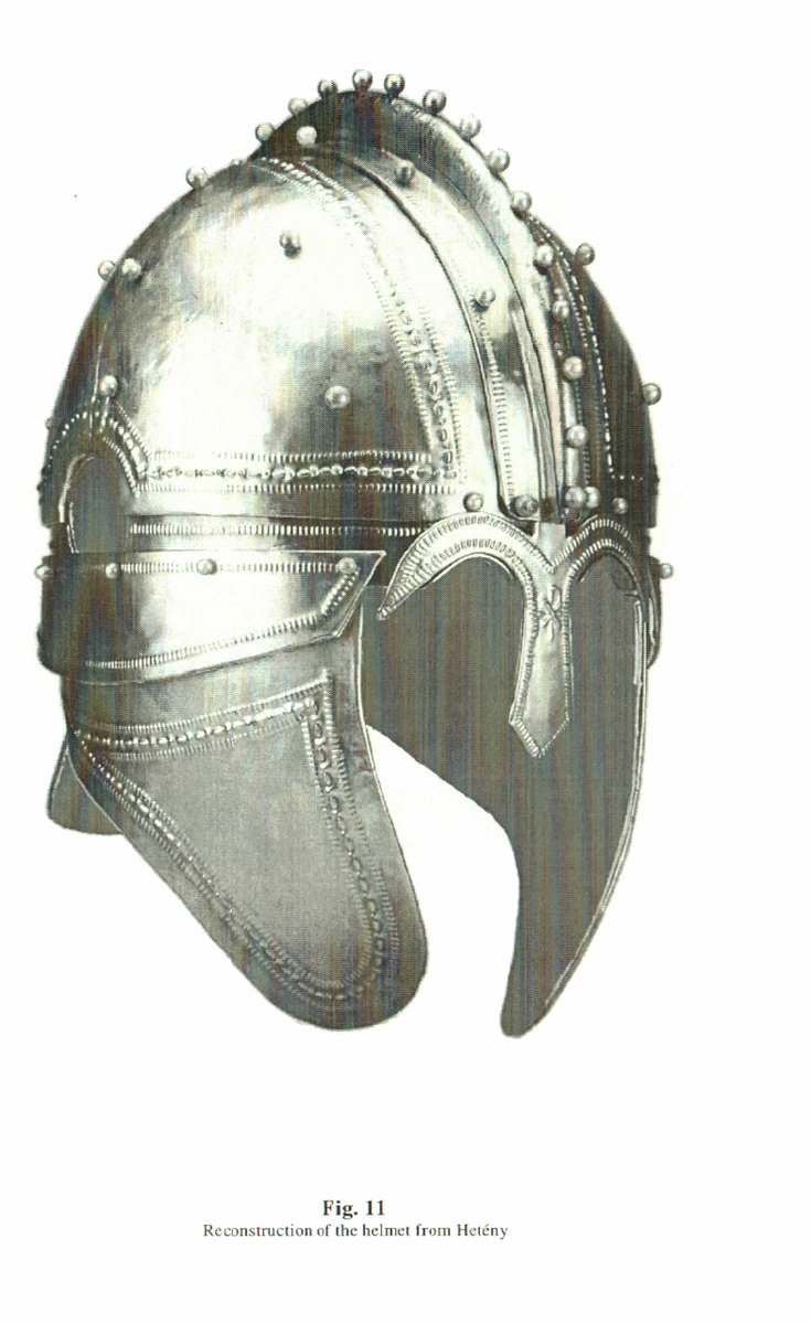The Tarasovsky method of affixing the bands at the top of the bowl isn't the only one, note also the *internal* base ring. Just like on the Ridge helmet. That makes it rather clear that ridge helmets had an impact on Baldenheim development. I think this image shows it best.