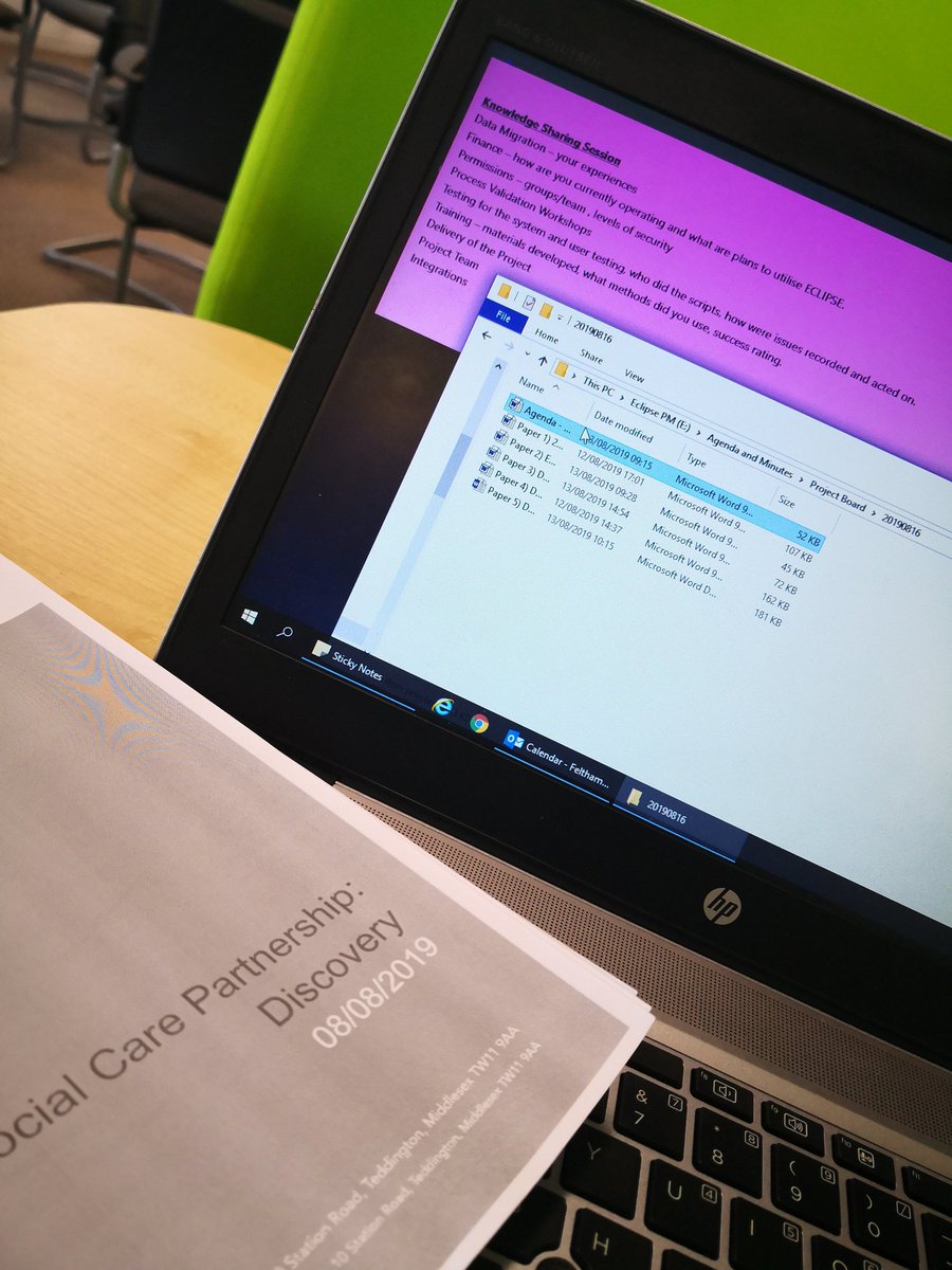 feltham1983's tweet photo. Week 3, finished up papers for the #AngusADIProject board meeting Friday. Fantastic Knowledge Sharing Session with @JoeDearyRHSCP & colleagues from @RenHSCP. Now finalising the approach for @AngusHSCP records. #Eclipse #bettersystemsbettercare @OLMSYSTEMS @AngusCouncil https://t.co/OkiCVuP4P3