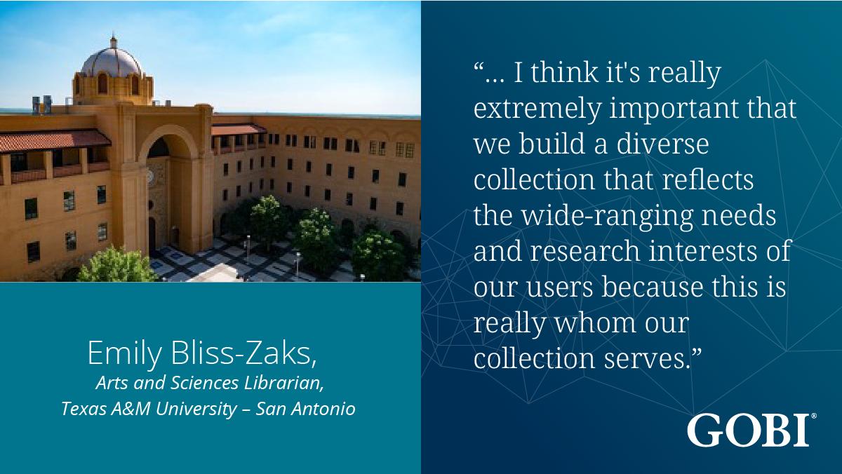 GOBI_EBSCO's tweet photo. View the recording of the recent @amlibraries webinar to learn more about the importance of providing an inclusive collection in academic libraries: https://t.co/Ph2VP4bLQT #ALLive #diversecollections #inclusivelibraries @TAMU https://t.co/kBtzb1HUfP
