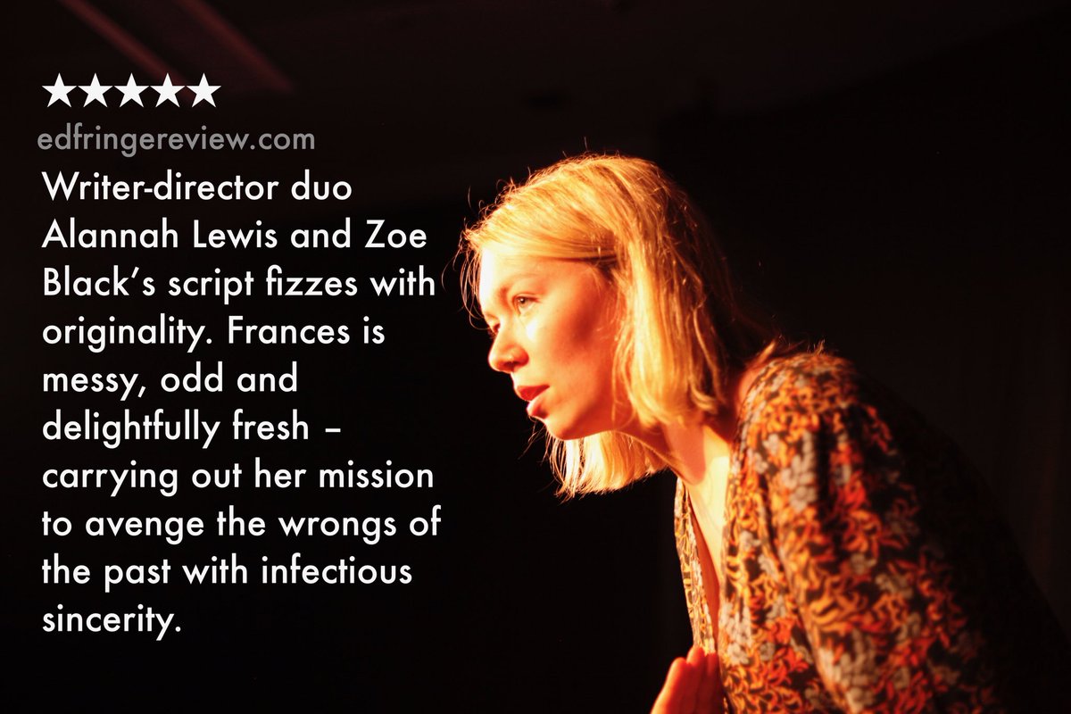 WestOfFrances's tweet photo. 5🌟 review from ⁦@edfringe_review⁩ and some wonderful comments from our reviewers. 
Make sure to catch us from 10am until 17th and from 11am 19-24th August! 
Theatre 3, Surgeons Hall ⁦@theSpaceUK⁩ 
Tix: https://t.co/DyFfGnMOAM https://t.co/G53W0OJ007