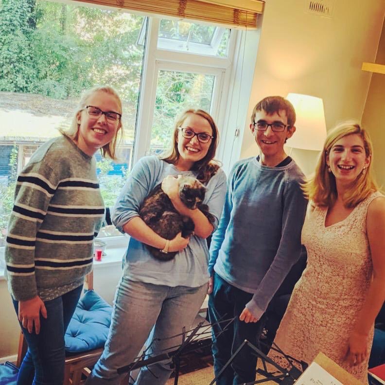 weareOMBRA's tweet photo. Sadly Frida cannot attend our #concert tomorrow but we’re still excited to perform to a non-feline audience😸catch us at @StLawrenceJewry Chamber Music #festival at 1pm. Free entry! #mozart #mendelssohn #dvorak #haydn #dewailly #london #quartet #chambermusic https://t.co/dkhwcnORMV