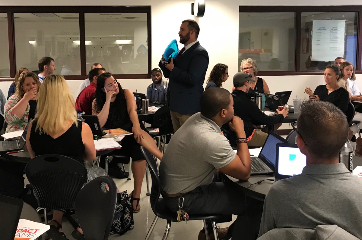 bthompsonHCPS's tweet photo. Excited for the kickoff of Impact Teams with @DrewBakerHCPS! Empowering teachers to think deeply about, experiment with and reflect upon student centered instruction! #lifeready2 https://t.co/ebPHCIvfLb