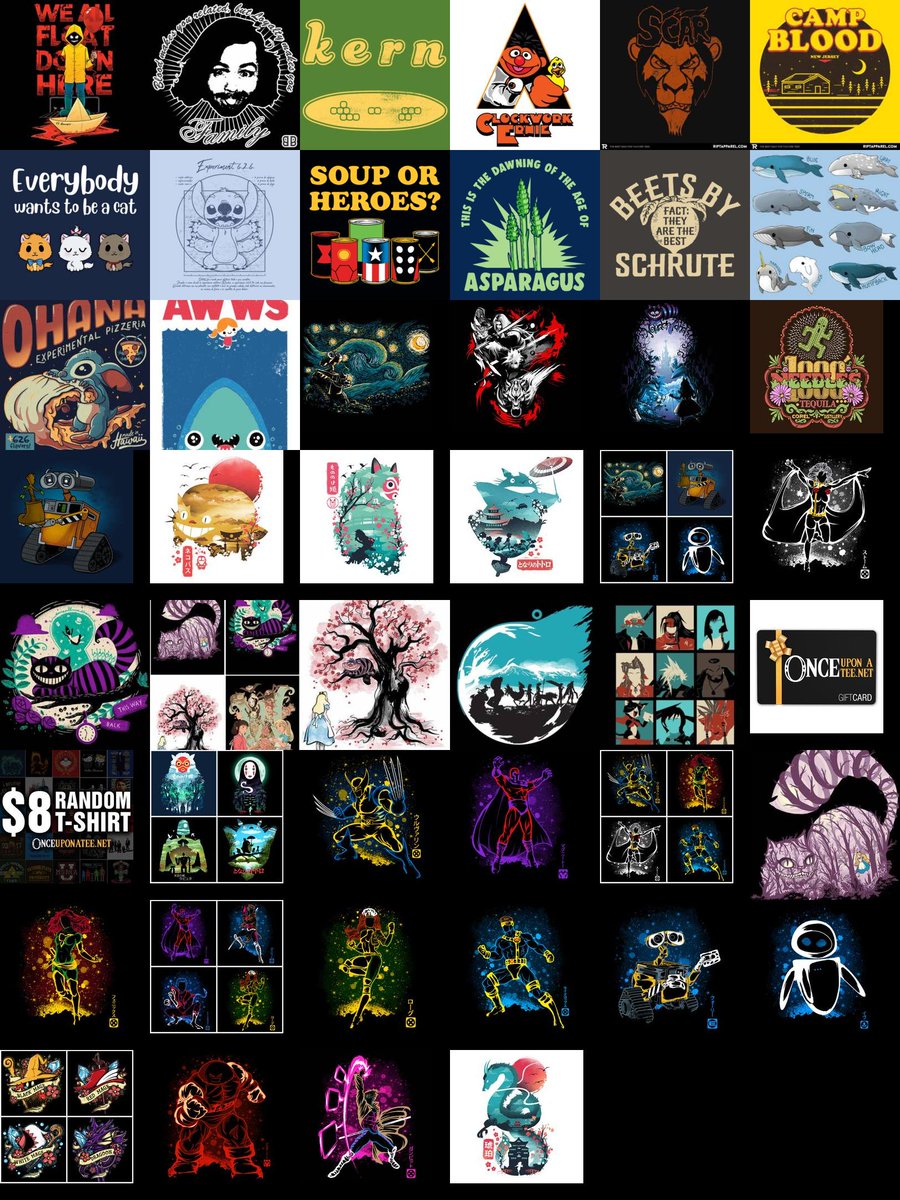 GrabShirt's tweet photo. New shirts for August 13. Designs for #wall-e, #marvelcomics, #finalfantasy, #magneto and lots more! Find these and more shirts at https://t.co/y9f9lBomEp. https://t.co/pcaDP1GT4v