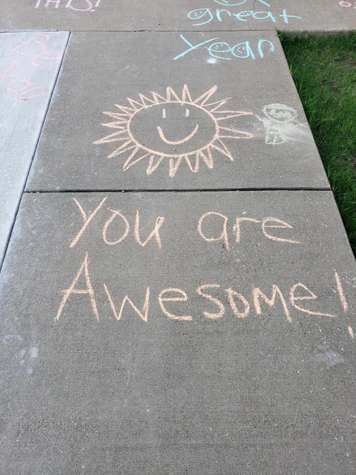 MarionMSTmagnet's tweet photo. We are ready to welcome students back!  #chalkthewalk2019 #teamMST #creatingthefuture #ONEpatriotONEcommunity https://t.co/DBB93KKI7s