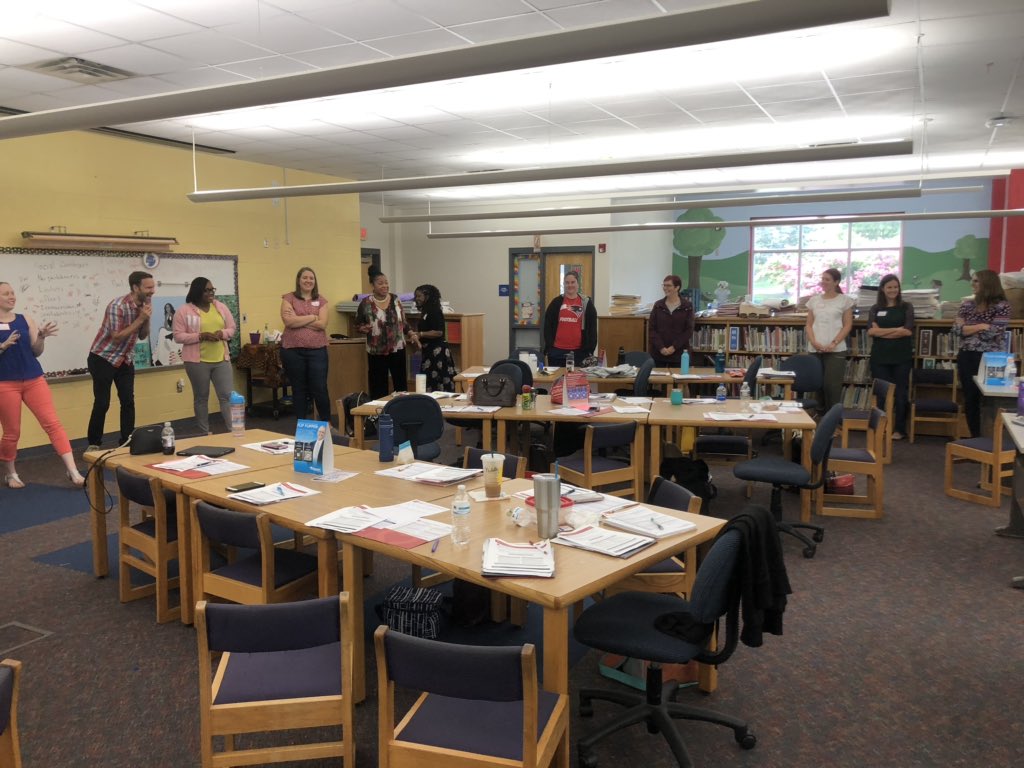 MrsMilburnNBCT's tweet photo. day 2 of our @IHeartCKH training and having the best time learning about ourselves and our colleagues! 💛💙 #TeamLakewood @LakewoodESPrin @CarolSassAP @DurhamPublicSch https://t.co/Bd5VDK8fJS