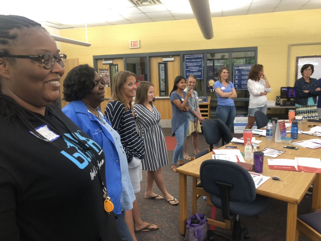 MrsMilburnNBCT's tweet photo. day 2 of our @IHeartCKH training and having the best time learning about ourselves and our colleagues! 💛💙 #TeamLakewood @LakewoodESPrin @CarolSassAP @DurhamPublicSch https://t.co/Bd5VDK8fJS