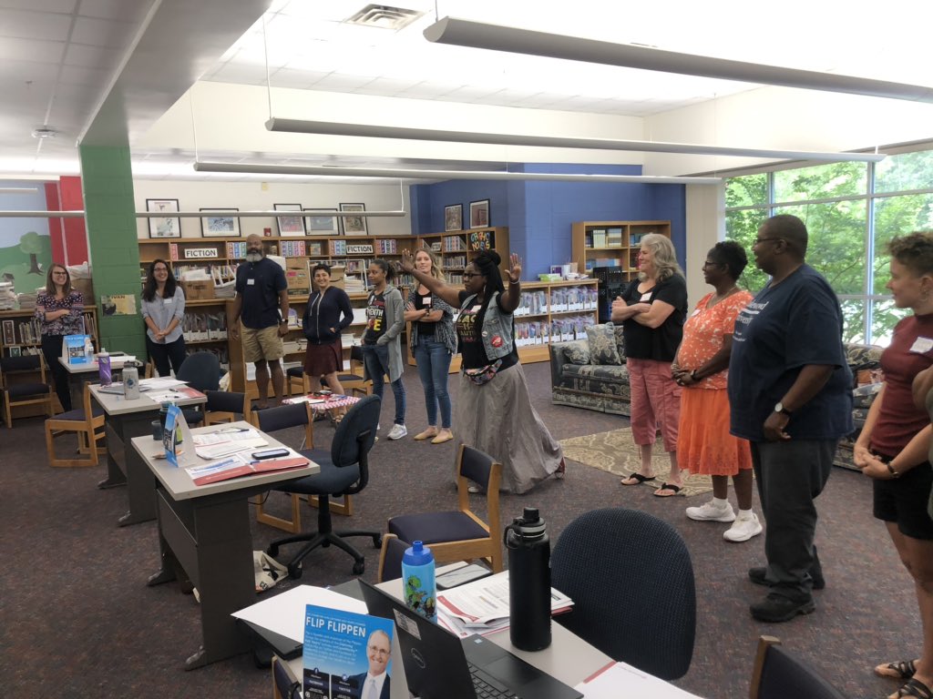 MrsMilburnNBCT's tweet photo. day 2 of our @IHeartCKH training and having the best time learning about ourselves and our colleagues! 💛💙 #TeamLakewood @LakewoodESPrin @CarolSassAP @DurhamPublicSch https://t.co/Bd5VDK8fJS