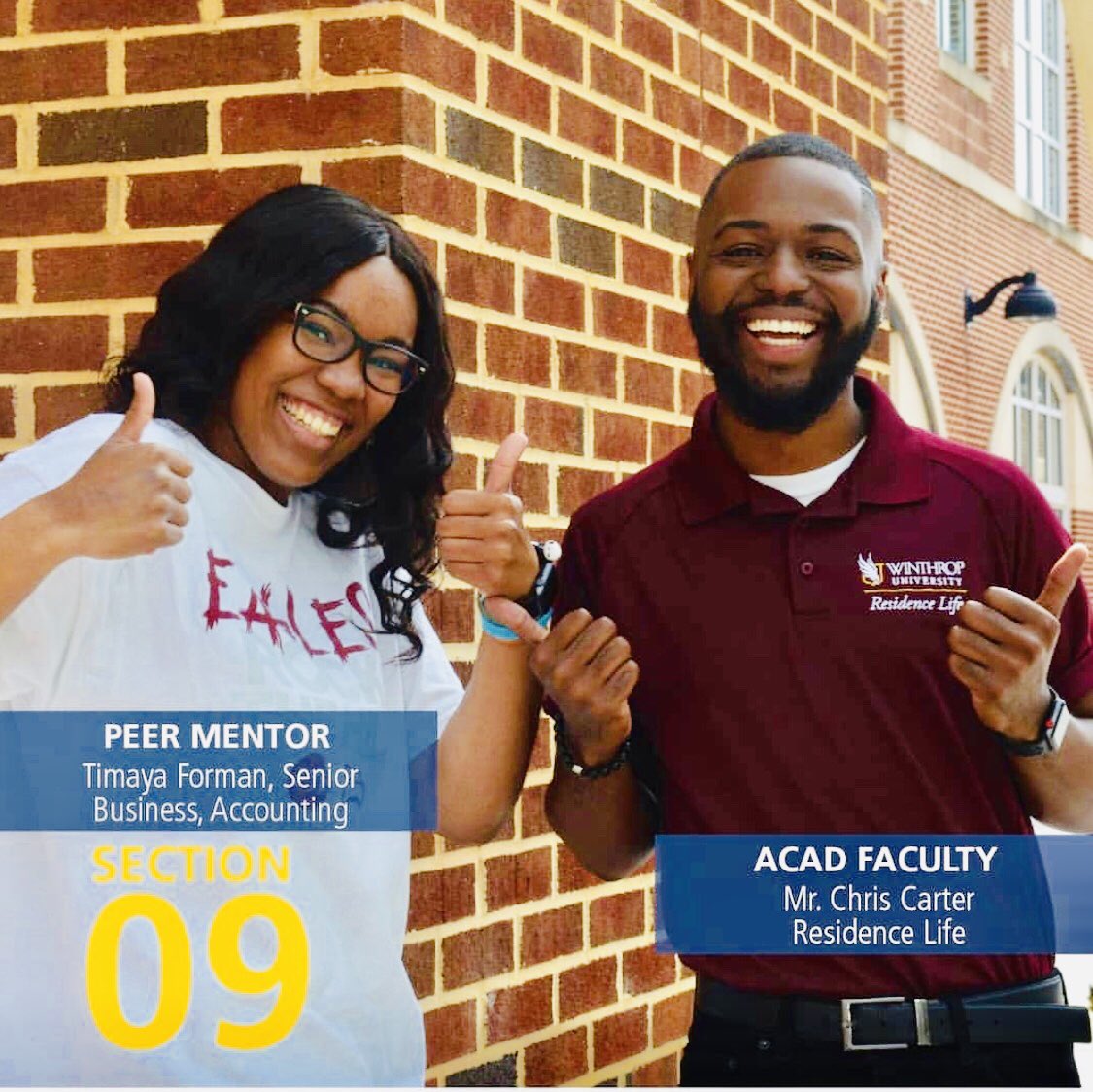 heymistrcartr's tweet photo. Year two! My Forever Peer Mentor and I look good okay!!!
Can’t wait to meet Section 9! #261FYE https://t.co/lZCXkA92uf