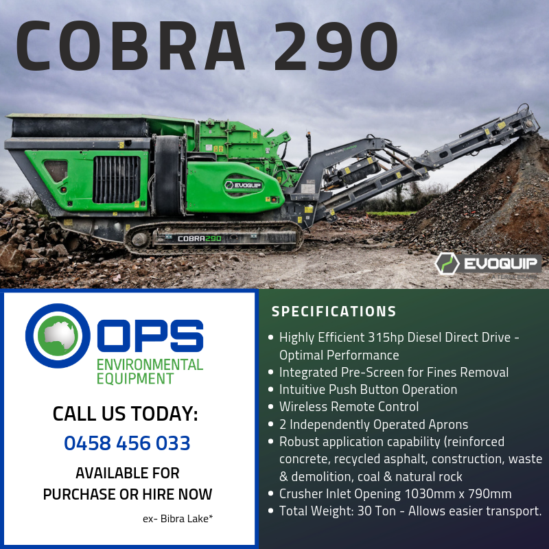 Evo_Quip's tweet image. Contact the folks at @opsaust for all your EvoQuip needs in western, southern and northern Australia and Indonesia. Machines available to buy or hire today! #EvoQuip #compactwithimpact #OPS #Australia #Indonesia #crushing #screening