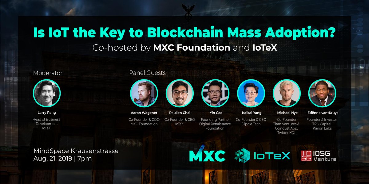MXC_com's tweet photo. Are you coming to Berlin Blockchain Week? Come and meet industry leaders, influencers and KOLs in the Blockchain ecosystem. Tickets are LIVE NOW! 
https://t.co/lxzBQMwAWz

#Berlinblockchainweek #IoT #BerlinBlockchainBUIDLers2019 #3B2019 #Blockchain #SmartTech https://t.co/nOTRMvbHoc