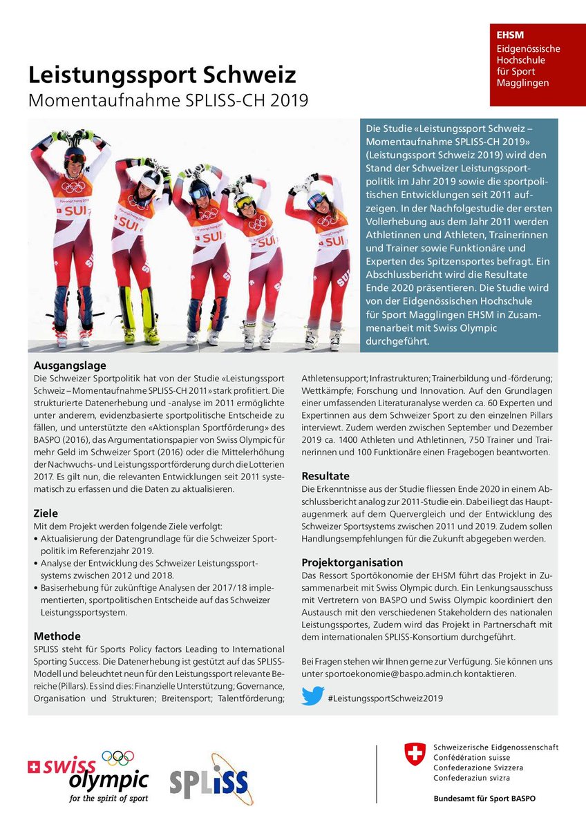 sports_econ's tweet photo. Sitzung des Lenkungsausschusses des Projektes #LeistungssportSchweiz2019. Ein wichtiger Schritt zur Entwicklung des Schweizer Sportsystems. Bald beginnt die Datenerhebung!
#sportseconomics #sportmanagement #SPLISS #EHSM https://t.co/sVGdzr0aBV