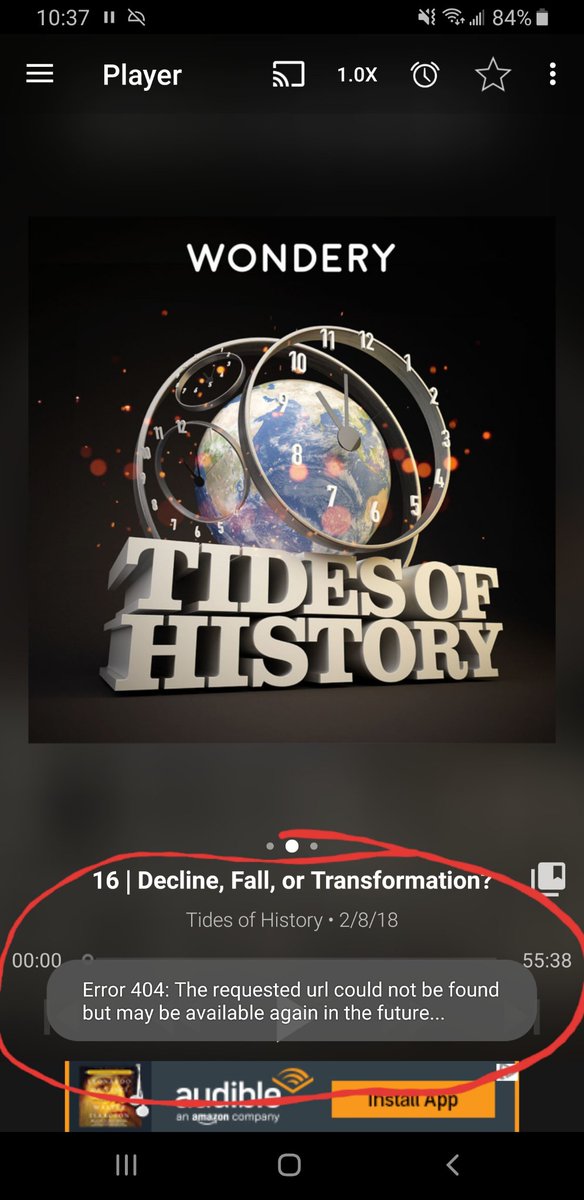 straightcache's tweet photo. @TidesHistory older episodes are throwing a 404 error, newer ones are streaming fine. My OCD isn't liking me skipping ahead so far without properly catching up ;) PS - it's not an issue with the player etc. Definitely dead links in your RSS. Any advice? https://t.co/FcMEn4Sxw4