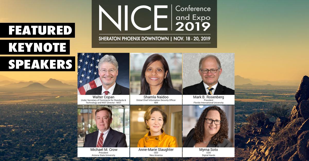 Meet some of our #NICECyberCon19 Keynote Speakers!
 
Don’t miss your chance to learn from leading cybersecurity and education experts.
 
Register today: NICEconference.org/registration