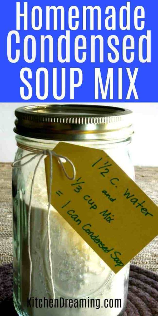 KitchenDreaming's tweet photo. Homemade Condensed Soup Mix keeps in the pantry for up to a year and each batch makes the equivalent of 9 cans of condensed soup. Perfect for crock pot cooking or anywhere you would use condensed cream soup mixes. https://t.co/XNW2UcquO6 https://t.co/jSyUWK4FDW