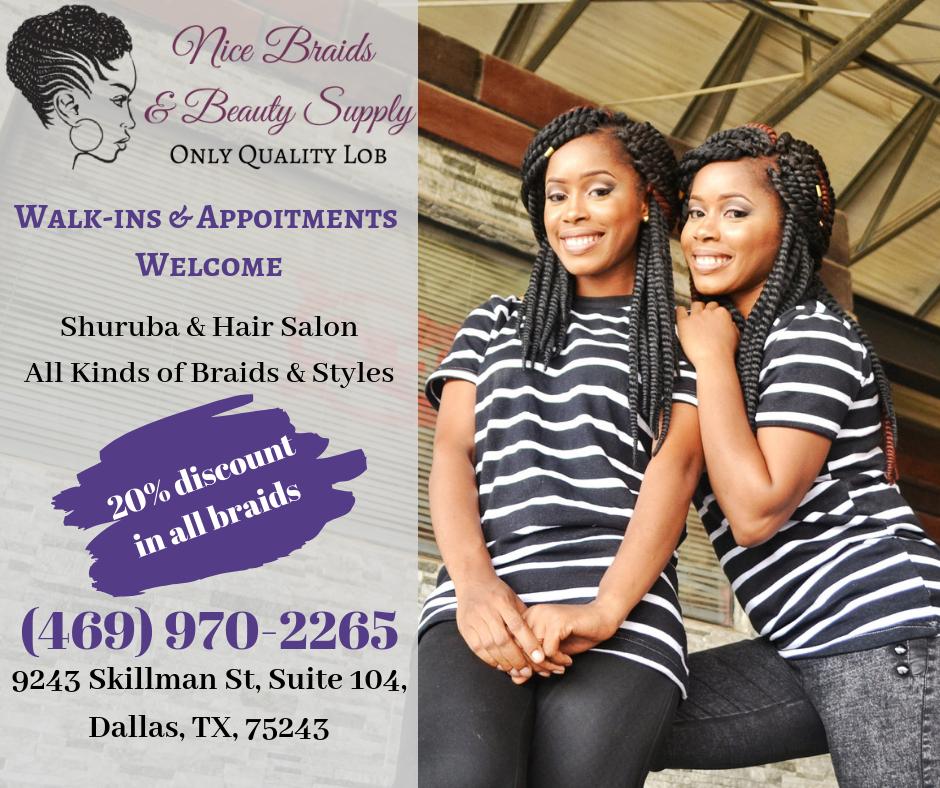 BraidsNice's tweet photo. Corn rows, color, relaxer, twists…you name it! 20% off in any braid showing this post! #braids #africanbraids #shuruba #hairsalon #styles #cornrows #boxbraids #twists #nicebraids #dallas https://t.co/qbbOxtRjEM