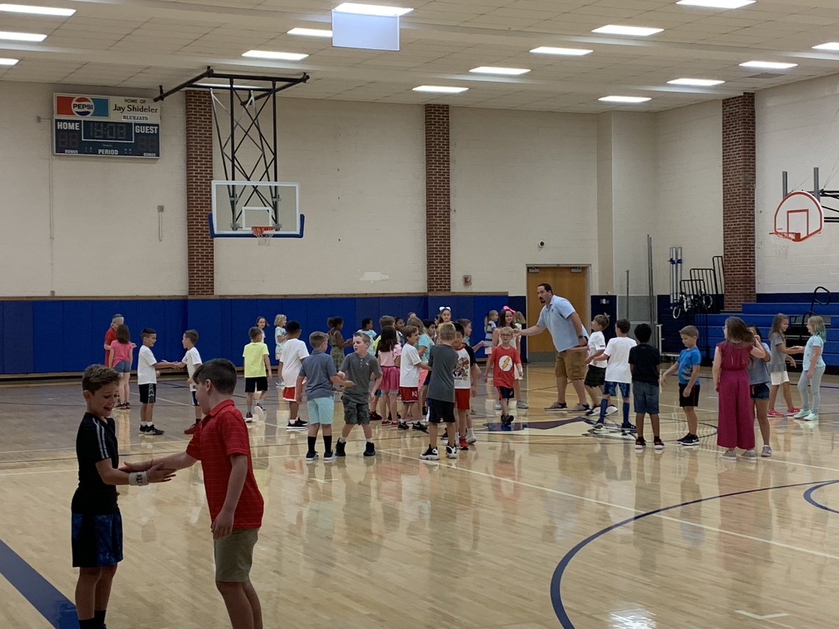 Learning our routines for PE class at Jay Shideler@usd437