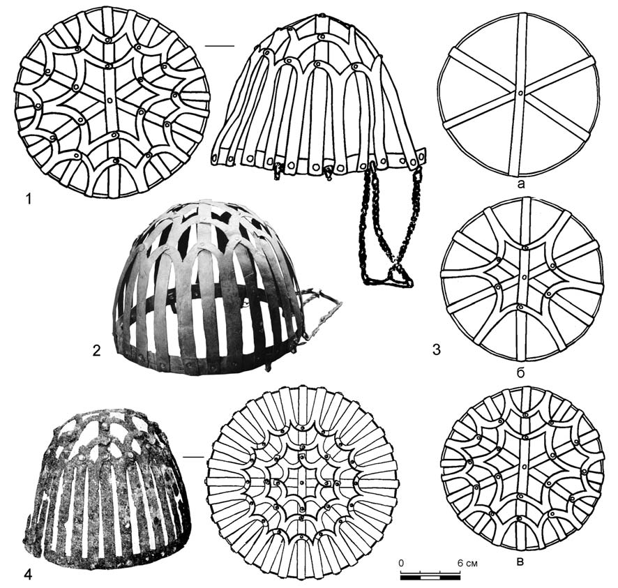 Likewise, the Stanica Tibilisskaya Kurgan 6 and Nivskogo Mogil'nika helmets also appeared by the early 2nd century AD. This particular style remains constant - the second helmet in image 2 is Suvorovsky Grave 27, which dates to the 4th century AD.