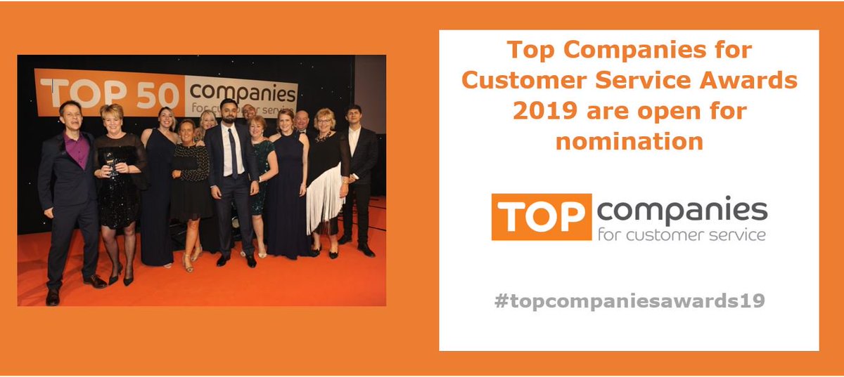 Our #topcompaniesawards19 nominations are now open... Follow the link to see the NEW categories added in 2019

lnkd.in/gQG6TYU
#CustomerService #Awards #customersvoice