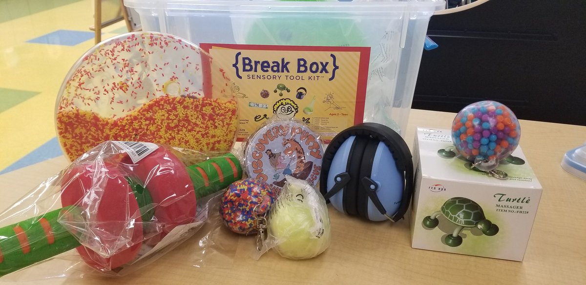 What a great addition to our K classrooms! This Break Box will give the opportunity to some of our youngest learners to increase self-awareness and strategies to regulate emotions. Can't wait to see them in action! #socialemotionallearning #SELfirst  #aacpsawesome #toolsnottoys