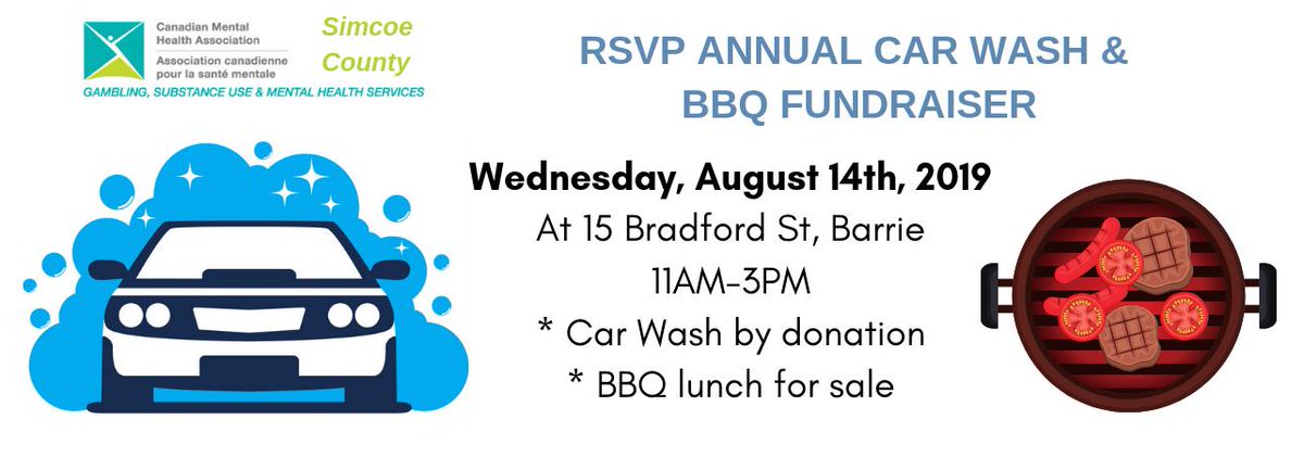 RSVP_CMHA's tweet photo. ITโS ALMOST HERE! RSVPโs annual car wash and BBQ fundraiser event is happening TOMORROW! #SupportCMHA #ByDonation #ComeHungry https://t.co/F5xK2fhoIw