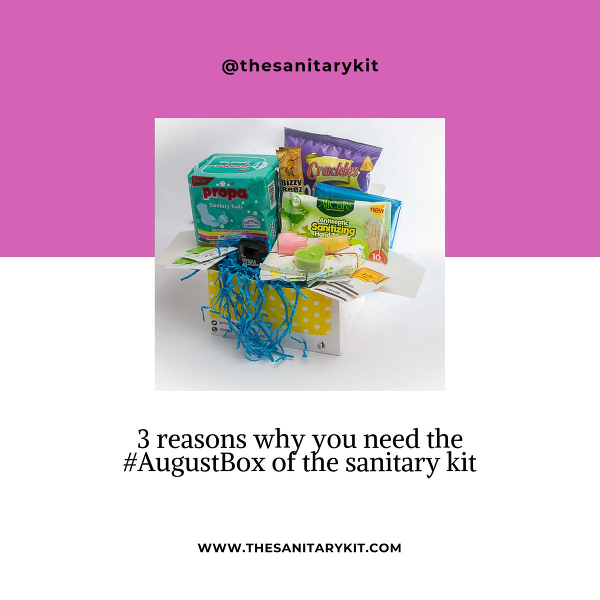 thesanitarykit's tweet photo. You need the #AugustBox of the sanitary kit, darling. And here’s why. Read more on our Blog
https://t.co/FEnQ7fFn2D 

#AugustBox🎁
#thesanitarykit https://t.co/uNRQXyPrgy