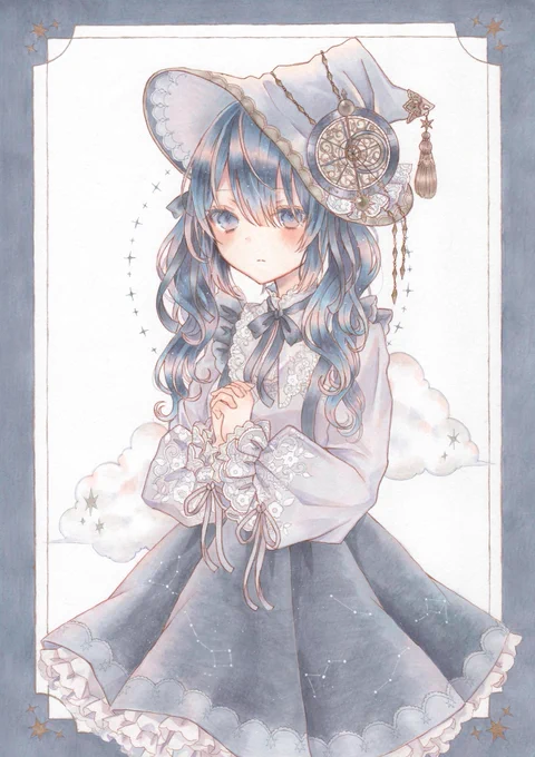 天文時計の魔女さん

使用画材はコピックと金の顔彩です? 