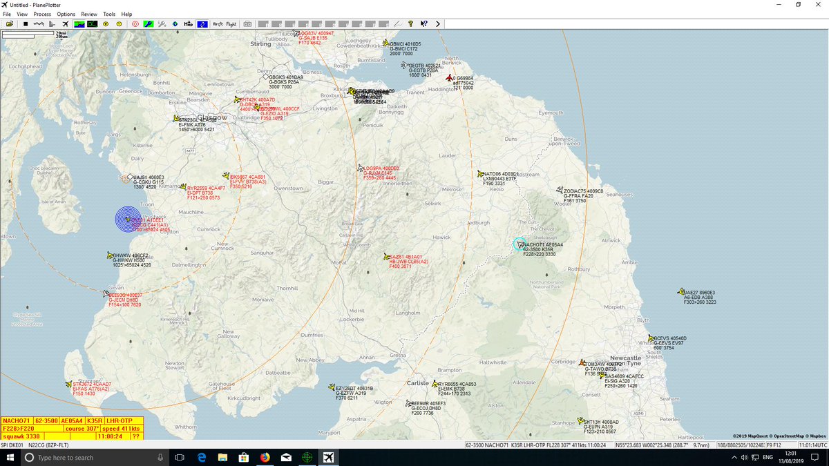 MilMonWorld's tweet photo. New virtual radar system setup and running full Mode-s/ADS-B and MLa via PlanePlotter. Currenly tracking KC-135R 62-3500 c/s NACHO 71 heading northbound. Awaiting radio comms being established #RadioGeek #AvGeek #TankerTracking https://t.co/GZXOVTnUuI
