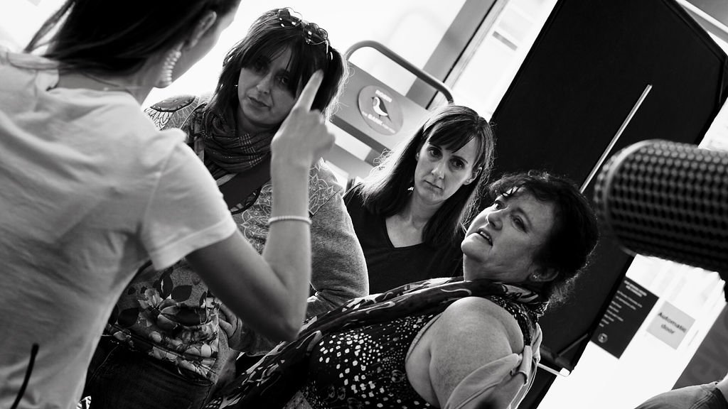 FargateFilm's tweet photo. This is how women make films. Candid shots of the creative process! #FargateFilm is directed by @SallyCancello &amp; features actors Gillian Waugh, Rita May, &amp; Sarah Breen as the Badgers -see more https://t.co/eaZUvR4p5v #womeninfilm #comedy #supportindiefilm #crowdfunding #setlife https://t.co/my1itDt1TU