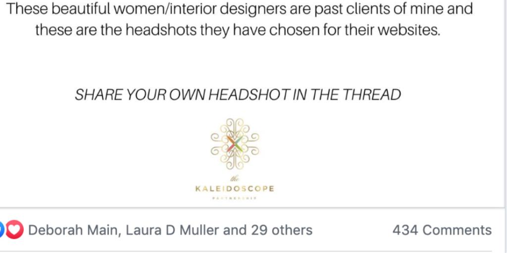 tkpleslie's tweet image. We recently had a convo in my Facebook Group for interior designers, #DesignWealth, abt headshots&amp;amp;branding-w/ many comments as you can see. If you&apos;re an interior designer &amp;amp; would like to be part of convo, pls. Request to Join here: facebook.com/groups/designw….

#HPMKT
#LVMKT
#ASID
