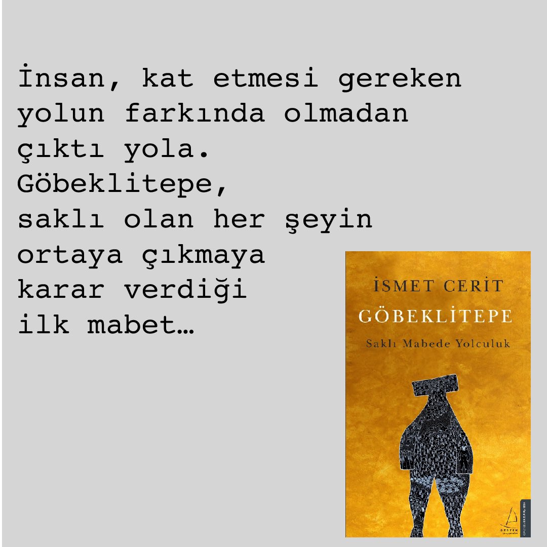 ismetcerit's tweet photo. İnsan kat etmesi gereken mesafenin farkında olamadan çıktı yola #Göbeklitepe saklı olan herşeyin ortaya çıkmaya karar verildiği ilk mabet #SaklıMabedeYolculukKitabı #göbeklitepesaklımabedeyolculuk  #mezopotamya #nemrutdağı #şanlıurfamüzesi #zeugma https://t.co/G7ah3tzBPT