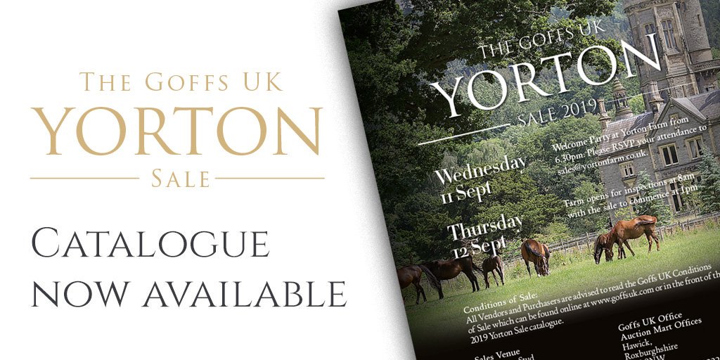 YortonFarm's tweet photo. We're delighted to announce that the catalogue for the 2019 @GoffsUK Yorton Sale is now available online https://t.co/hRQIIkVc9r further details on attending the sale can be found here https://t.co/x7j6Ny2D6I  #breedingwinners #NHbloodstock https://t.co/JkhgdpQYQg