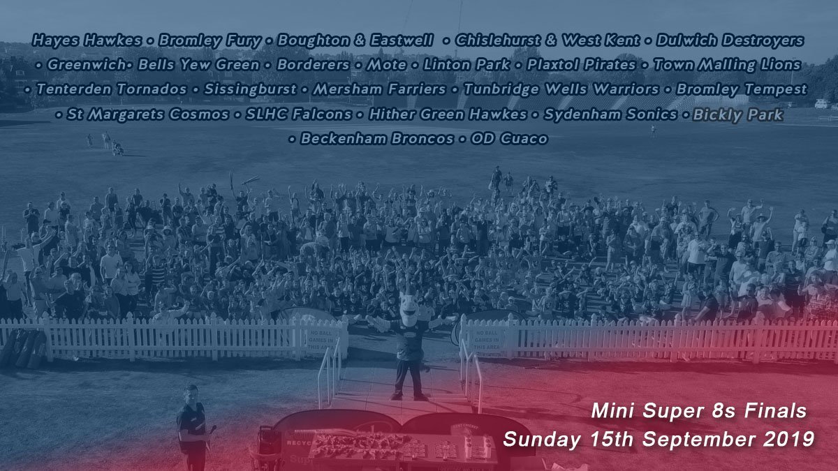 KentCricketDev's tweet photo. We will welcome 24 finalists to @CountyBeckenham for the Mini Super 8s Finals in just a few weeks time! Retweet if you can spot your club on the list! 🦗 🎨

#CricketFamily #Grassroots https://t.co/ztDyhVCGY5