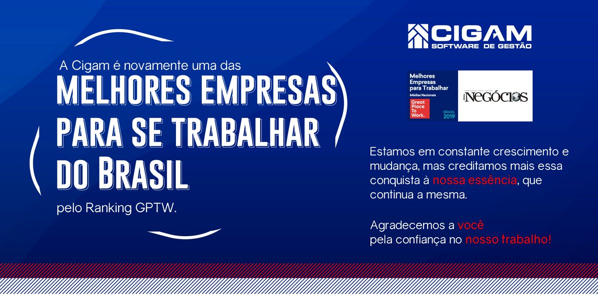 erpcigam's tweet photo. Estamos em constante crescimento e mudança, mas creditamos mais essa conquista à nossa essência, que continua a mesma. Obrigada a todos que fazem parte desta conquista! https://t.co/NJsdbuENOM