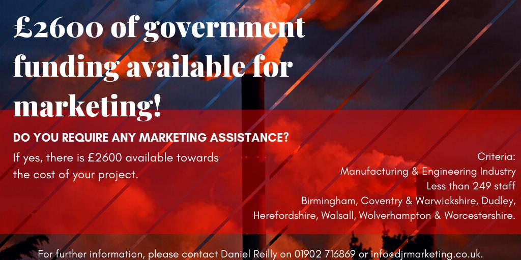 GRANT FUNDING AVAILABLE FOR MARKETING.