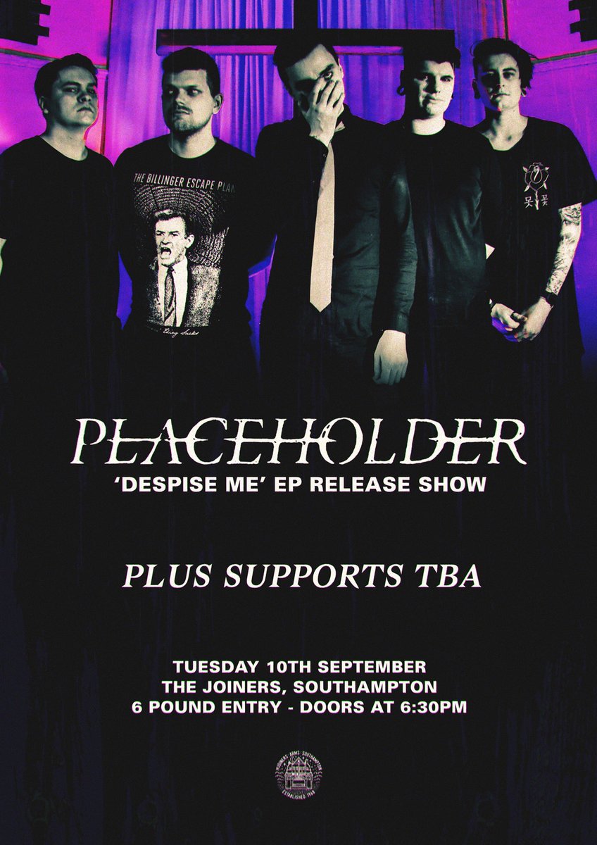 Placeholder will perform Despise Me in full at <a href="/joinerslive/">The Joiners</a> on September 10th.

Tickets in event below.

facebook.com/events/4025564…