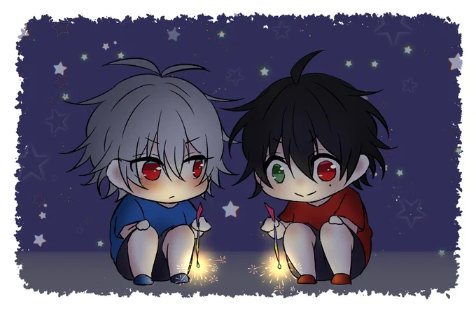 ⚠️幼児化⚠️ しゃまときくんとなつ 