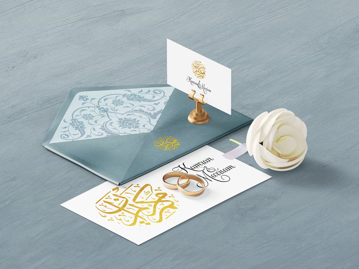 inspiraldesign's tweet photo. Wedding stationery mockup for couple with bespoke Arabic calligraphy by @ArtofthePen

#InspiralDesign #Design #calligraphy #arabic #wedding #weddinginvitations #weddingdesigner #arabiccalligraphy #emblem #stationery https://t.co/HYrMU7hHYB