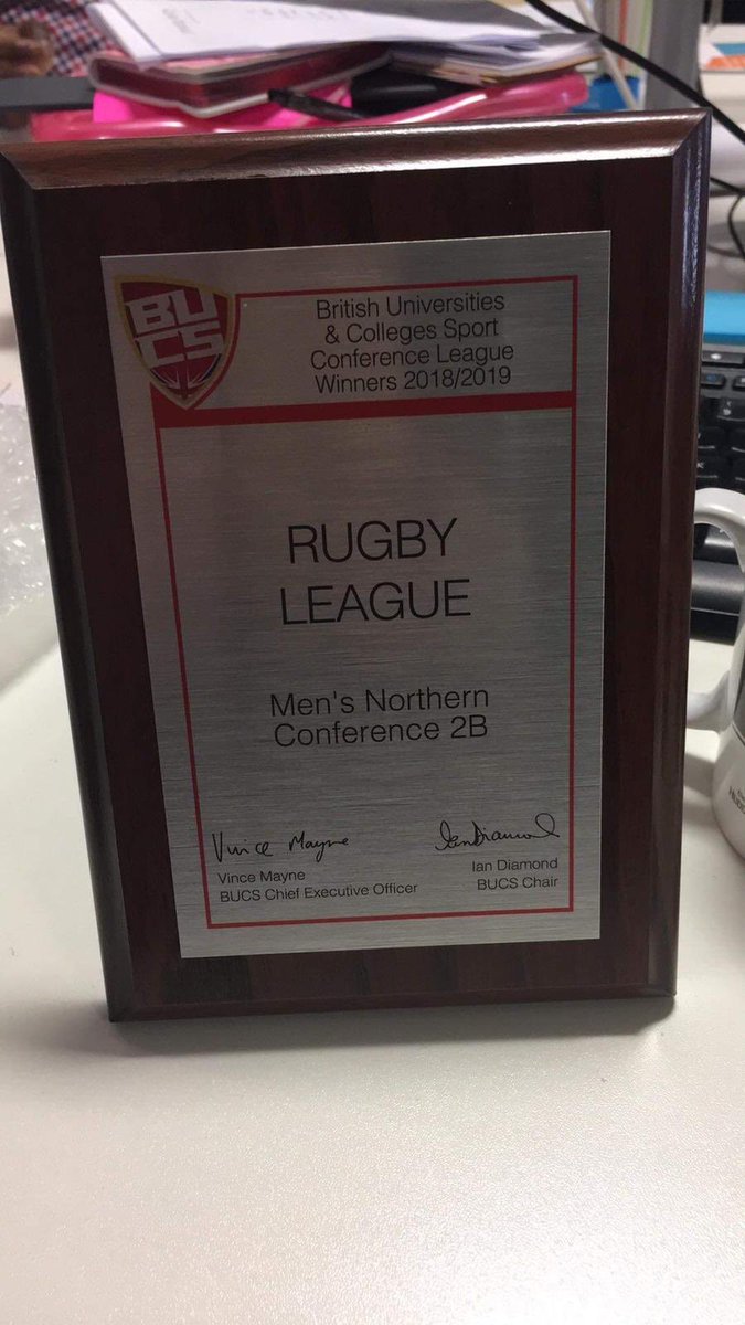 Aaaaand it’s official. Nice to see our plaque has arrived for winning the Northern 2B league