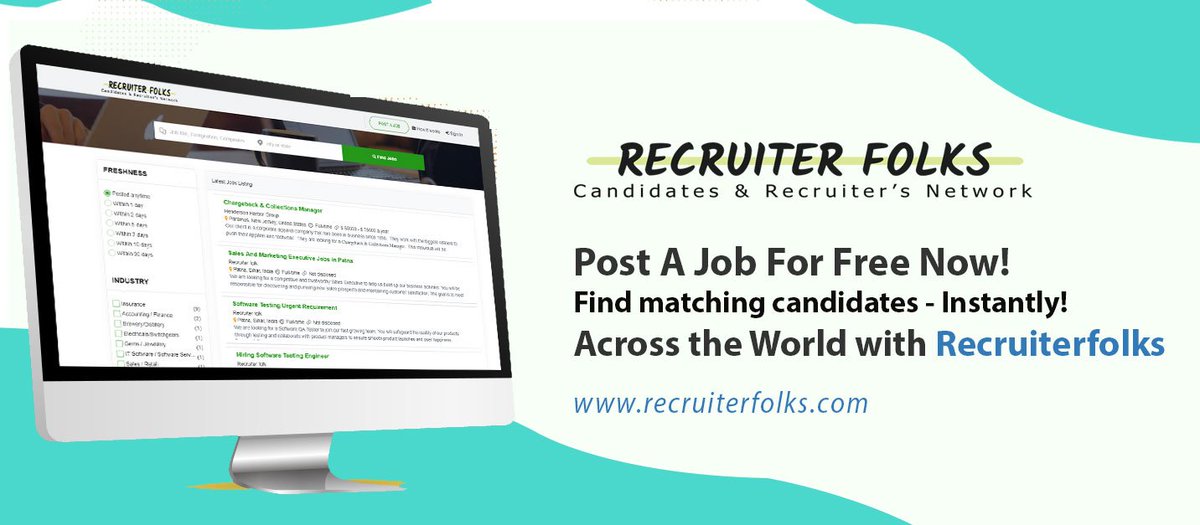 recruiterfolks's tweet photo. Post jobs for free with one click to top job boards. Enter or customize a job description. Post to multiple free. job boards. Review applications and schedule interviews. Evaluate and hire.
https://t.co/skqPe8ocVn
#it #recruiters #postfreejobs #freejobboard #JobSearch #jobseekers https://t.co/1e0iWmVOZy