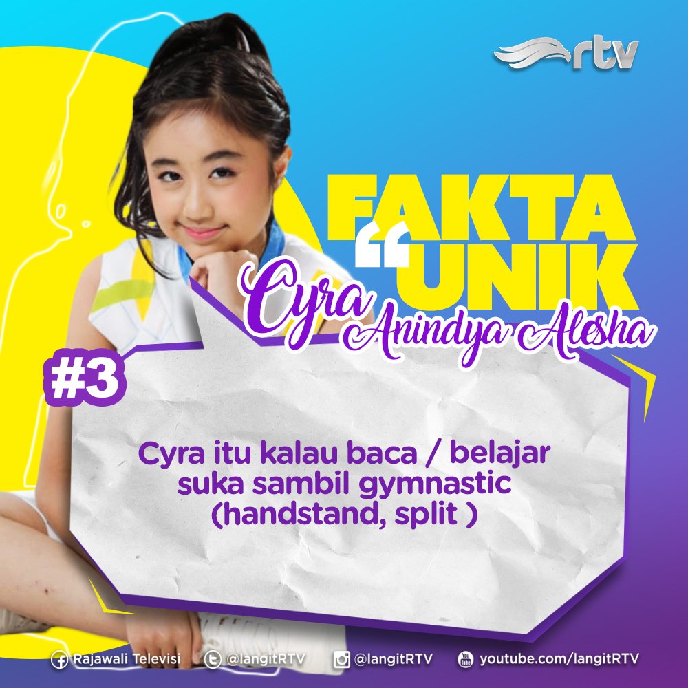 langitRTV's tweet photo. Pada familiar ngga sama wajah cantik salah satu host @funtime_rtv ini? Betul banget tweeps, ini dia Cyra!😍

Si cantik ini ternyata punya fun fact yang belum di-share ke kamu loh... Yuk baca bareng-bareng👀 https://t.co/uaSiW3PbFz