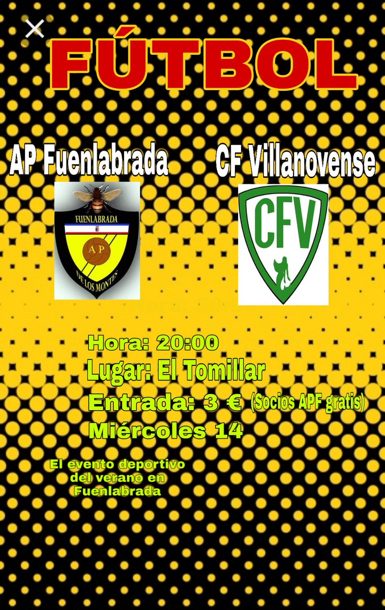 APFuenlabrada's tweet photo. Mañana miércoles tenemos el placer de recibir en "el tomillar" a un grande de Extremadura

@APFuenlabrada - @cfvillanovense

⌚20:00

💛🖤💛🖤💛🖤💛🖤💛🖤💛

#todosaltomillar #vamosap #pretemporadaap https://t.co/9dWaq1Eh3C