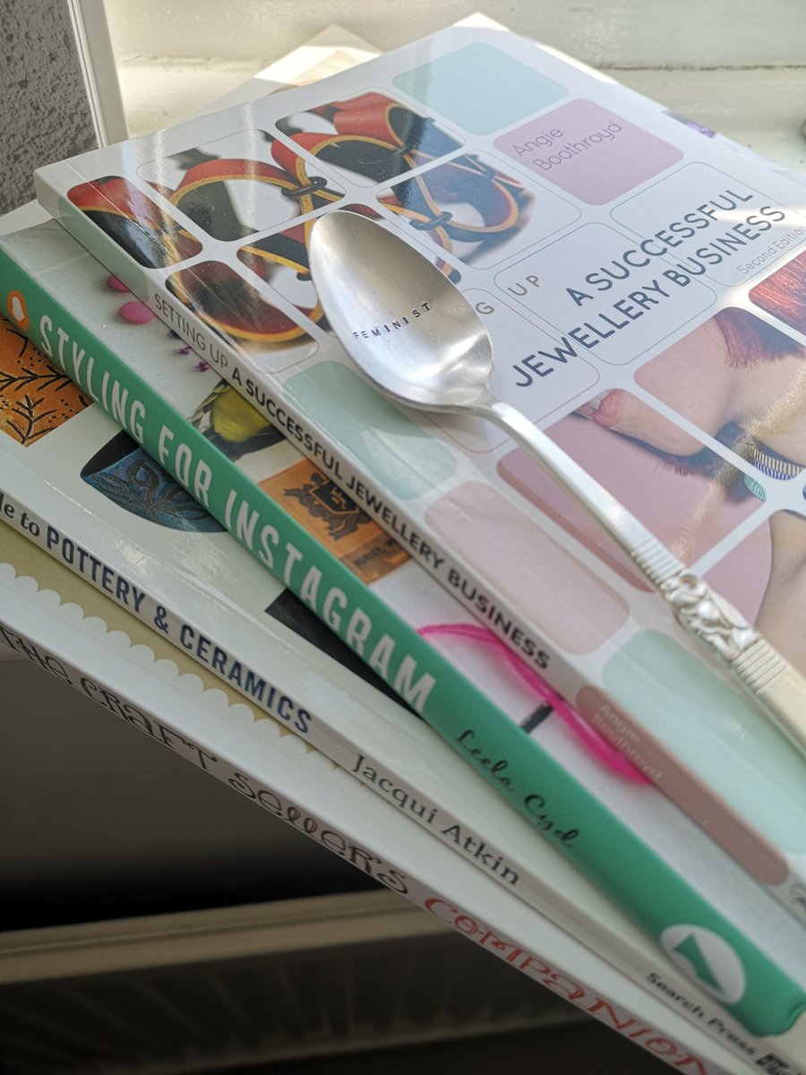 My new favourite spoon alongside my favourite books ❤️ #feminist #womenrock #womeninbiz #smallbizowner #strongwomen #strongwomensupportstrongwomen